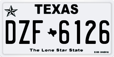 TX license plate DZF6126
