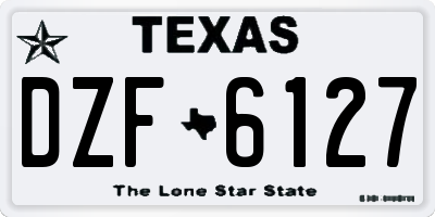 TX license plate DZF6127