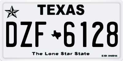 TX license plate DZF6128