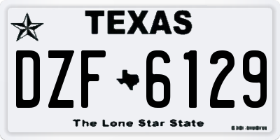 TX license plate DZF6129