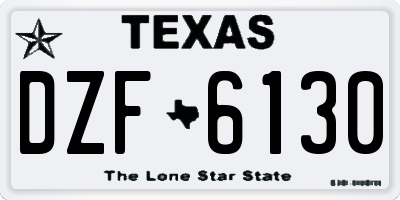 TX license plate DZF6130