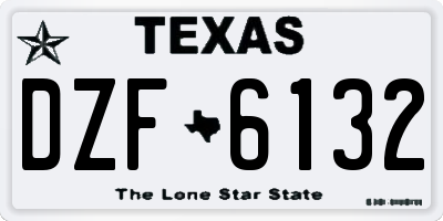 TX license plate DZF6132