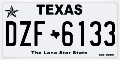 TX license plate DZF6133