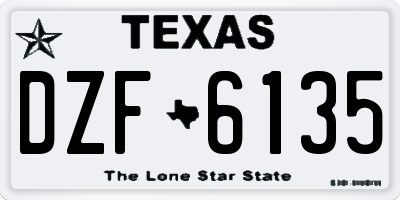 TX license plate DZF6135