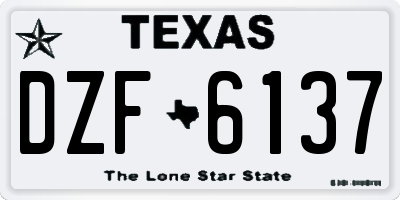 TX license plate DZF6137