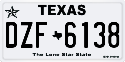 TX license plate DZF6138
