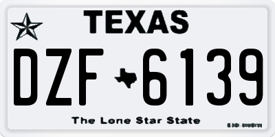 TX license plate DZF6139