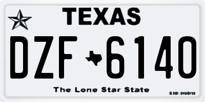 TX license plate DZF6140