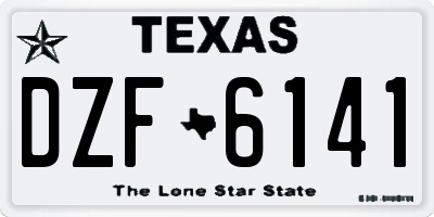 TX license plate DZF6141