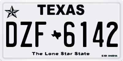 TX license plate DZF6142