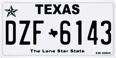 TX license plate DZF6143