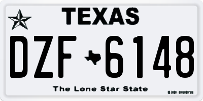 TX license plate DZF6148