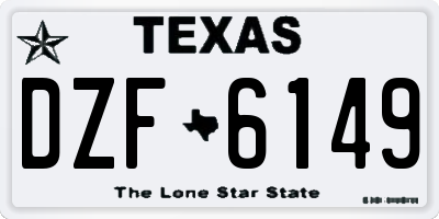 TX license plate DZF6149