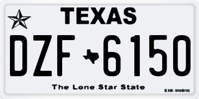 TX license plate DZF6150