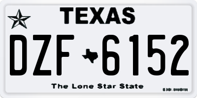 TX license plate DZF6152