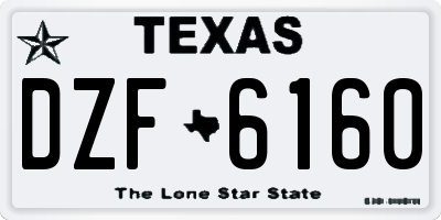 TX license plate DZF6160