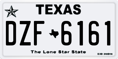 TX license plate DZF6161