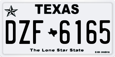 TX license plate DZF6165