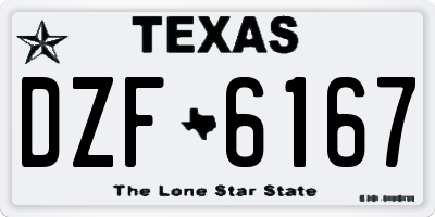 TX license plate DZF6167