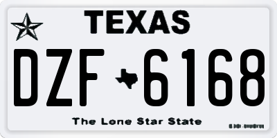 TX license plate DZF6168