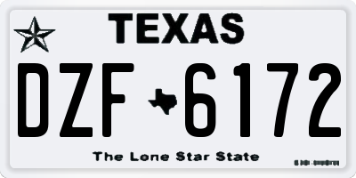 TX license plate DZF6172
