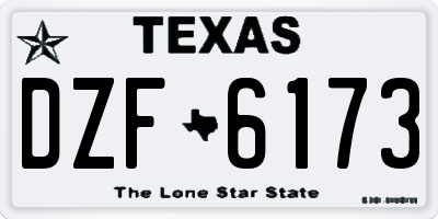 TX license plate DZF6173