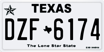 TX license plate DZF6174