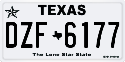 TX license plate DZF6177