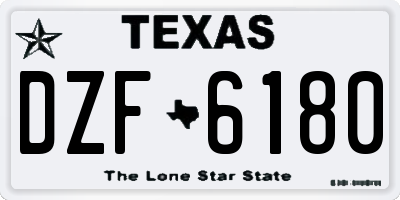 TX license plate DZF6180