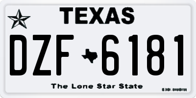 TX license plate DZF6181