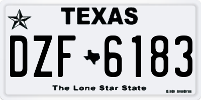 TX license plate DZF6183