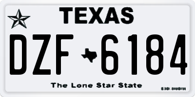 TX license plate DZF6184