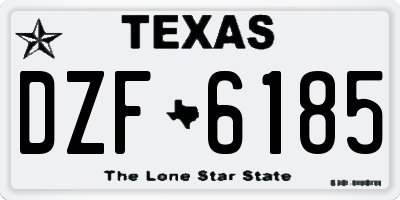 TX license plate DZF6185
