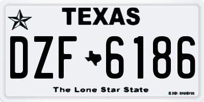 TX license plate DZF6186