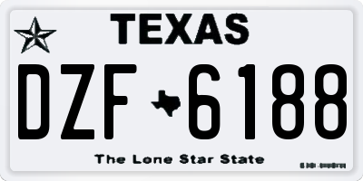 TX license plate DZF6188