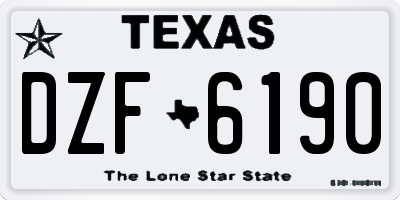 TX license plate DZF6190