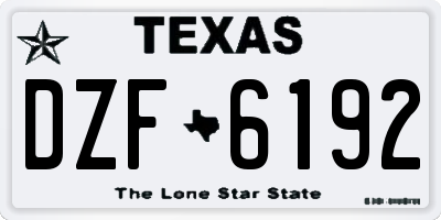 TX license plate DZF6192
