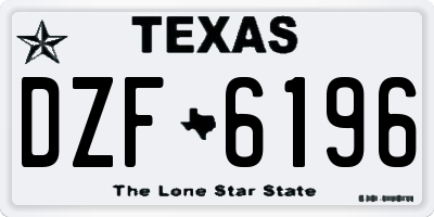 TX license plate DZF6196