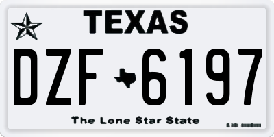 TX license plate DZF6197
