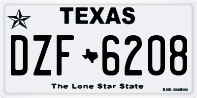 TX license plate DZF6208
