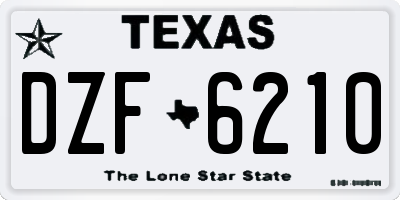 TX license plate DZF6210
