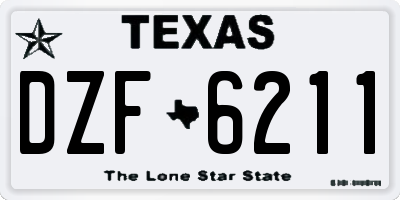 TX license plate DZF6211