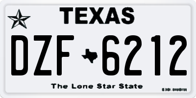 TX license plate DZF6212