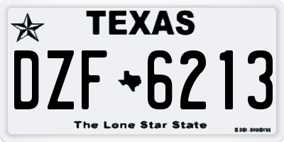 TX license plate DZF6213