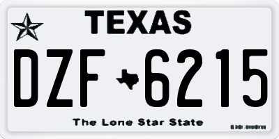 TX license plate DZF6215