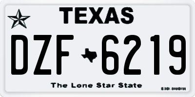 TX license plate DZF6219