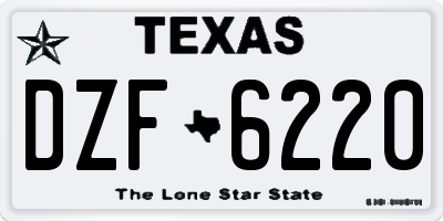 TX license plate DZF6220
