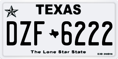 TX license plate DZF6222