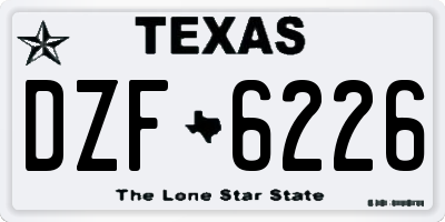 TX license plate DZF6226