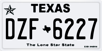 TX license plate DZF6227